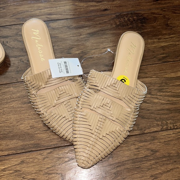 Matisse TUSCAN MULE braided straps pointed toe Beige NWT - Picture 5 of 9